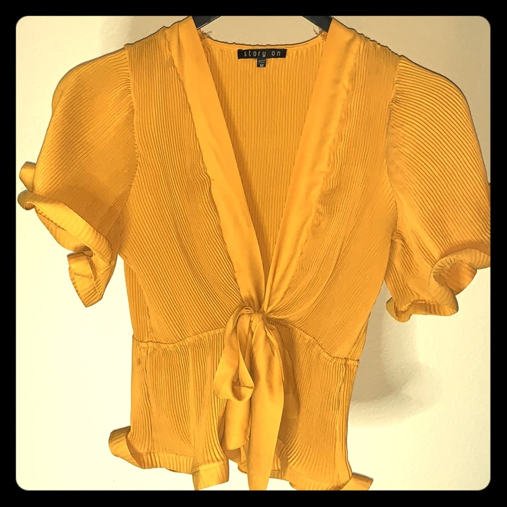 Mustard Gold frilly blouse